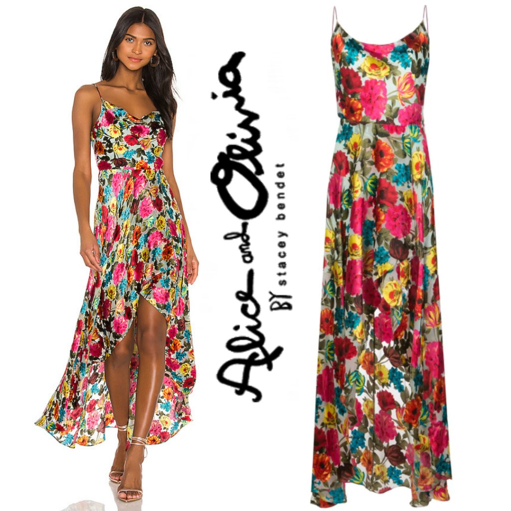 Alice + Olivia Christina Floral Asymmetrical Dress